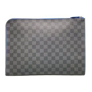 LOUIS VUITTON Pochette Jour Gm GMNM Blue Clutch Bag bran582-102825